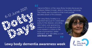 Lewy body dementia awareness week 'Dotty Days' 6-12 June 2021 